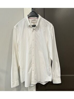 Goodthreads Men's White Long Sleeve Button-Up Shirt Size Large